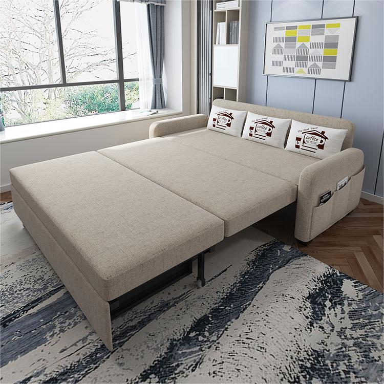 Square Arm Modern Sofa with Pillows Convertible Sofa Bed with Storage