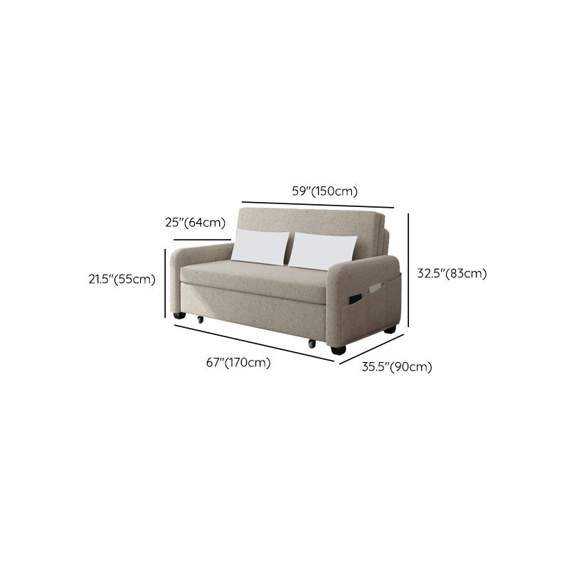 Square Arm Modern Sofa with Pillows Convertible Sofa Bed with Storage