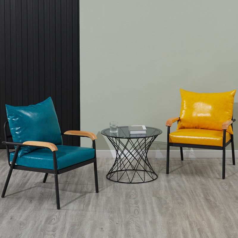Solid Color Living Room Armchair Arms Included Accent Armchair