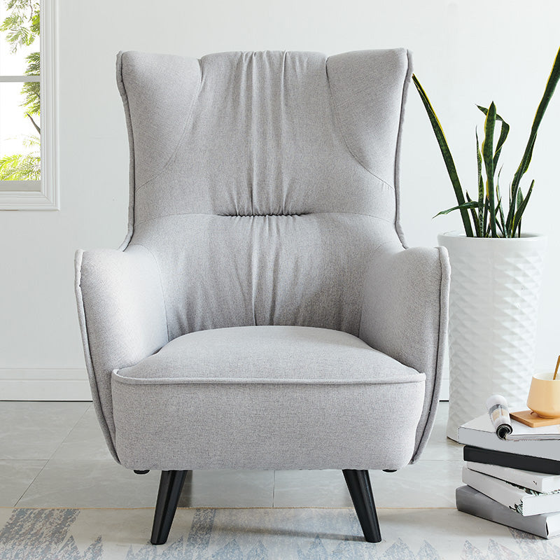 Mid-century Linen Blend Accent Armchair Arms Included Arm Chair