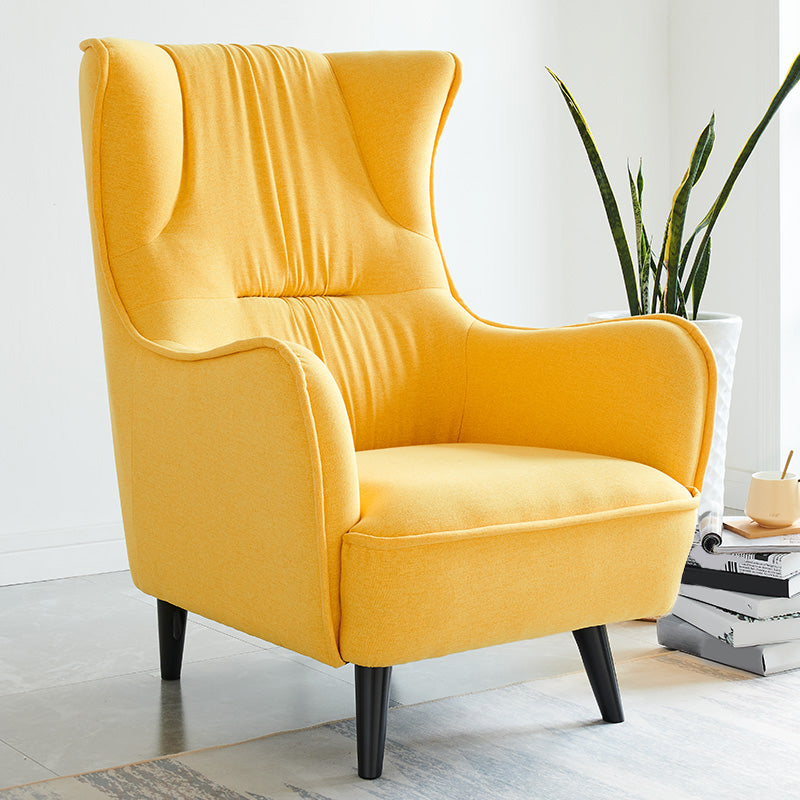 Mid-century Linen Blend Accent Armchair Arms Included Arm Chair