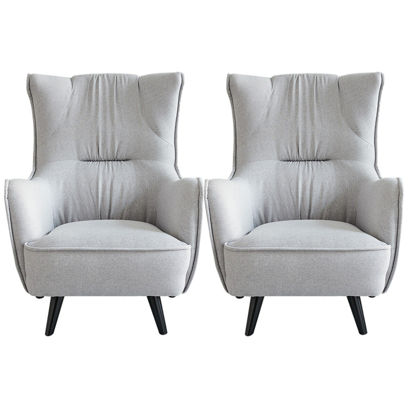 Mid-century Linen Blend Accent Armchair Arms Included Arm Chair