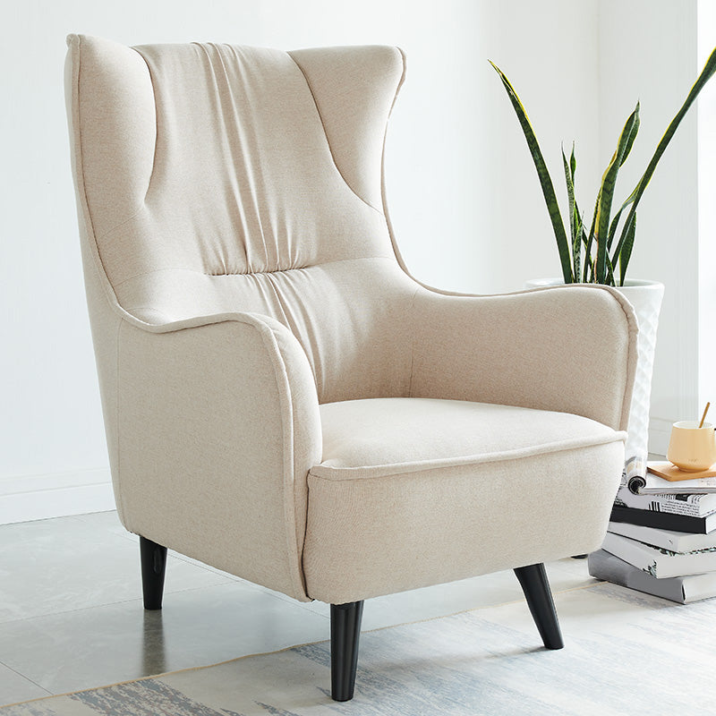 Mid-century Linen Blend Accent Armchair Arms Included Arm Chair