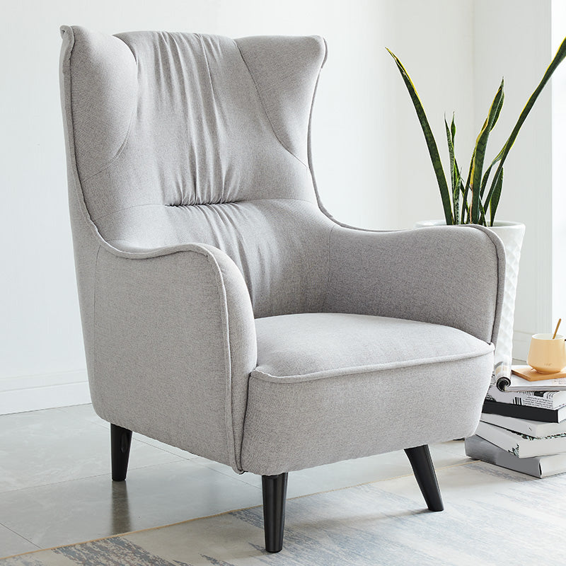 Mid-century Linen Blend Accent Armchair Arms Included Arm Chair