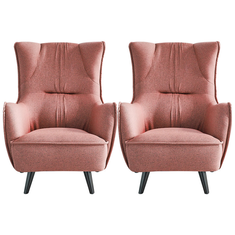 Mid-century Linen Blend Accent Armchair Arms Included Arm Chair