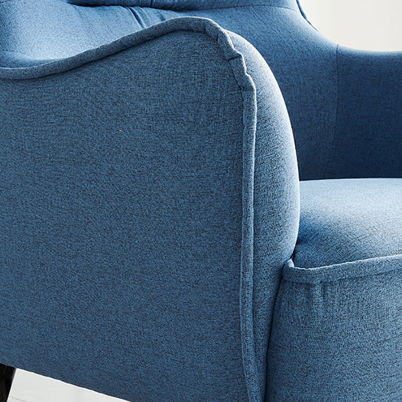 Mid-century Linen Blend Accent Armchair Arms Included Arm Chair