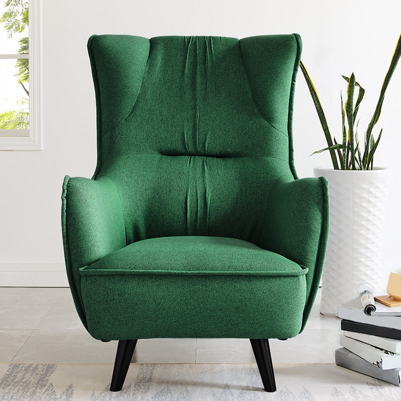 Mid-century Linen Blend Accent Armchair Arms Included Arm Chair