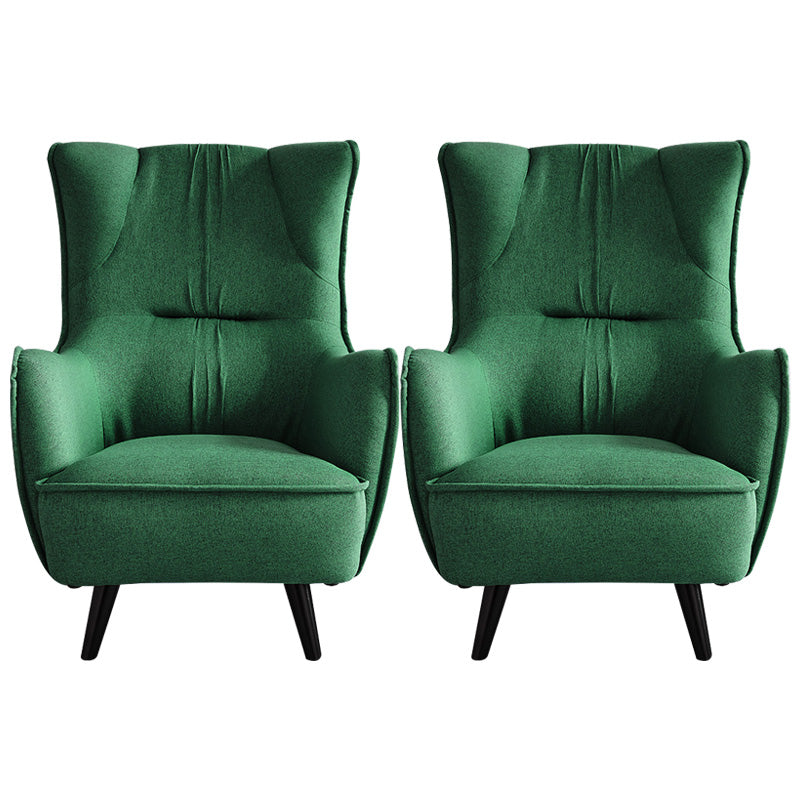 Mid-century Linen Blend Accent Armchair Arms Included Arm Chair