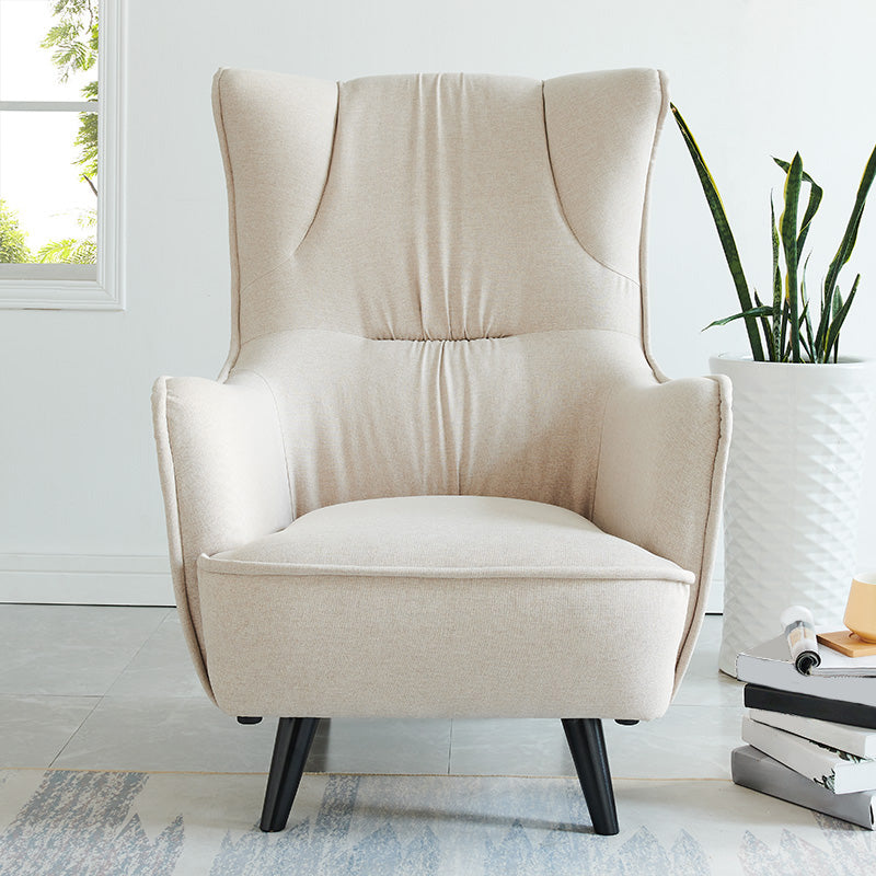 Mid-century Linen Blend Accent Armchair Arms Included Arm Chair