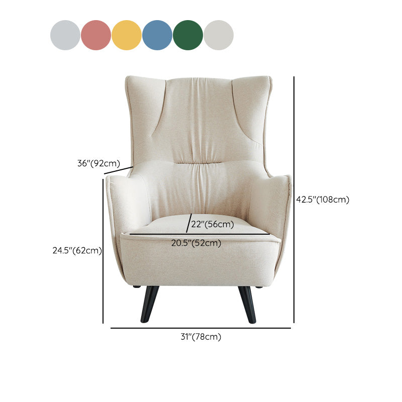 Mid-century Linen Blend Accent Armchair Arms Included Arm Chair
