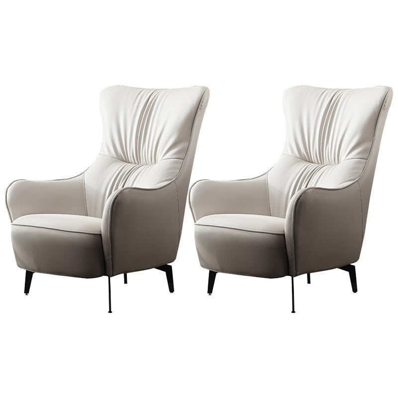 Contemporary Accent Armchair Faux Leather Barrel Accent Chair