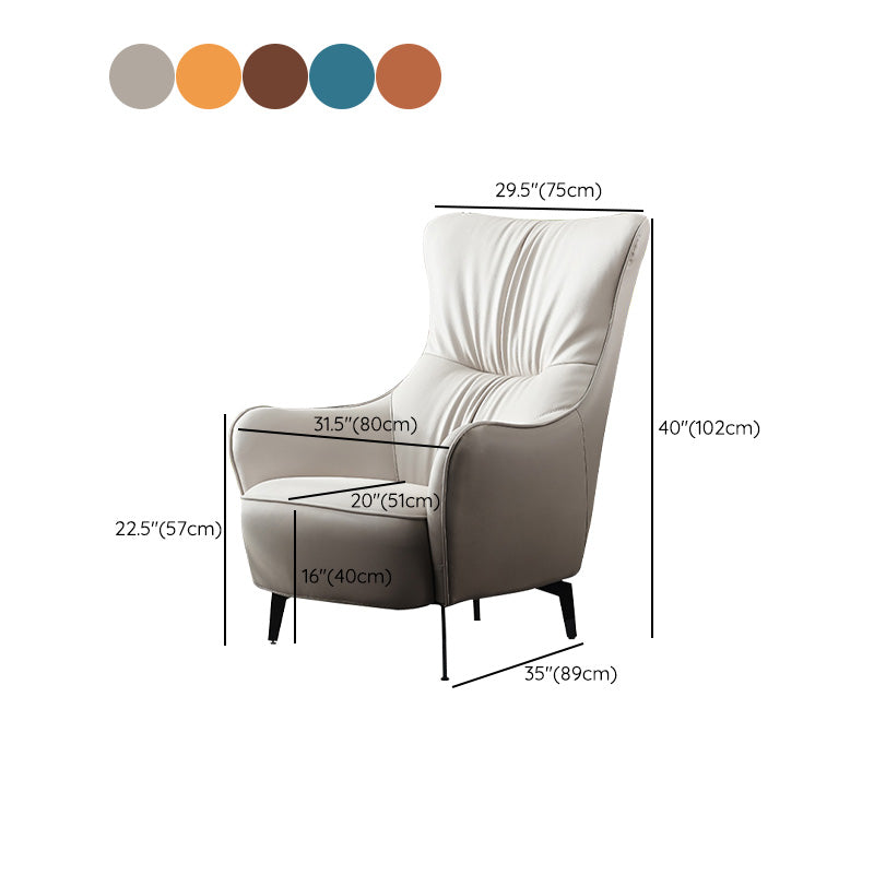 Contemporary Accent Armchair Faux Leather Barrel Accent Chair