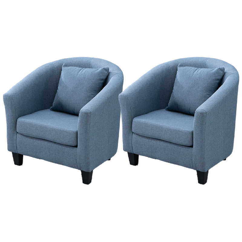 Contemporary Basic Four Legs Armchair Arms Included Barrel Accent Chair