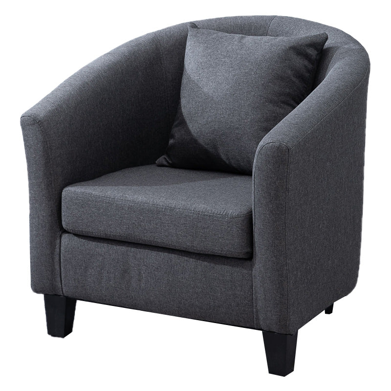 Contemporary Basic Four Legs Armchair Arms Included Barrel Accent Chair