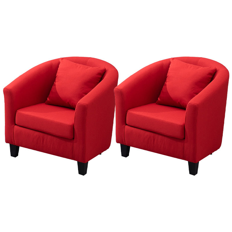 Contemporary Basic Four Legs Armchair Arms Included Barrel Accent Chair