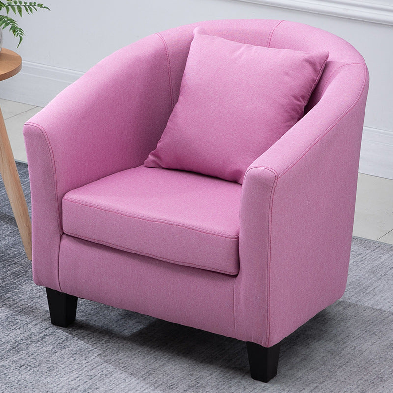 Contemporary Basic Four Legs Armchair Arms Included Barrel Accent Chair