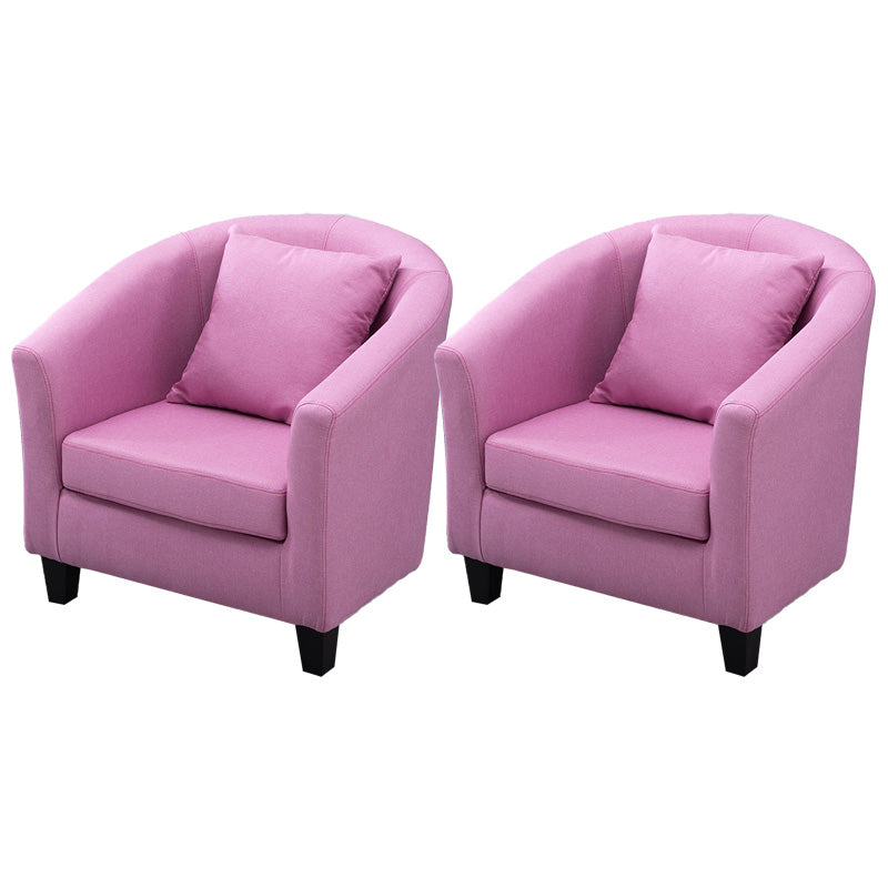 Contemporary Basic Four Legs Armchair Arms Included Barrel Accent Chair