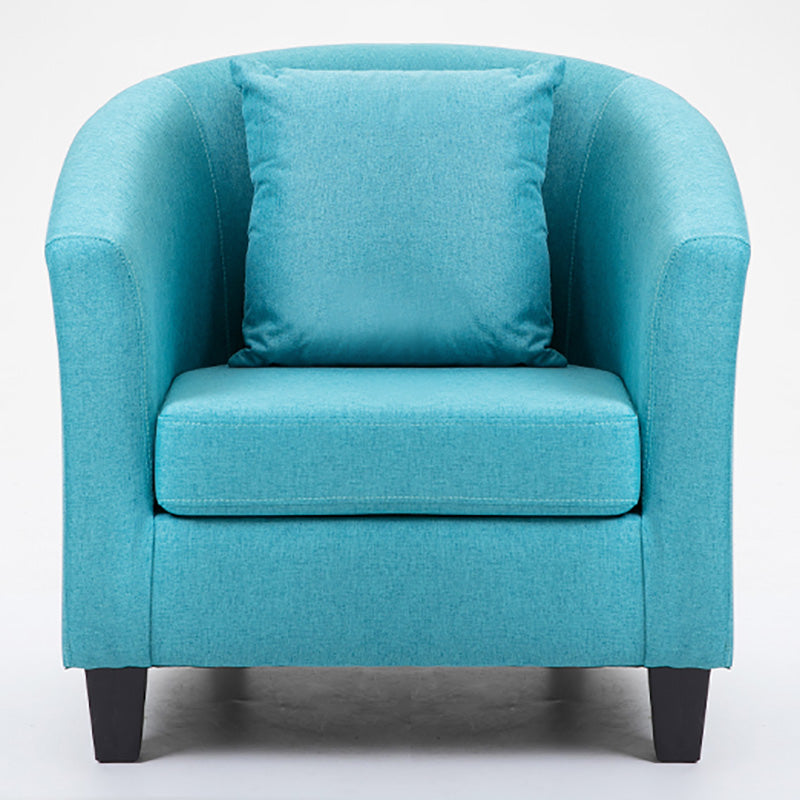 Contemporary Basic Four Legs Armchair Arms Included Barrel Accent Chair