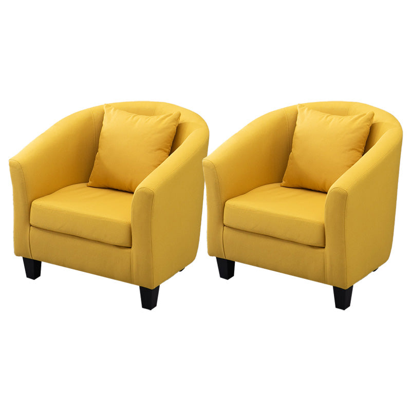 Contemporary Basic Four Legs Armchair Arms Included Barrel Accent Chair