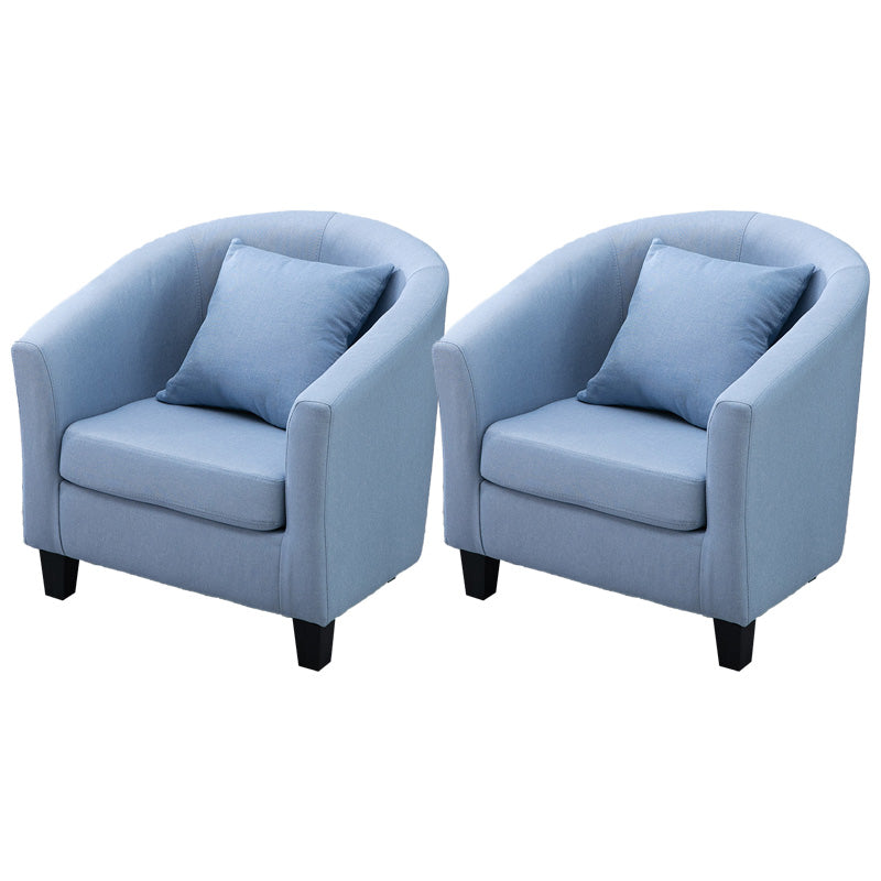 Contemporary Basic Four Legs Armchair Arms Included Barrel Accent Chair