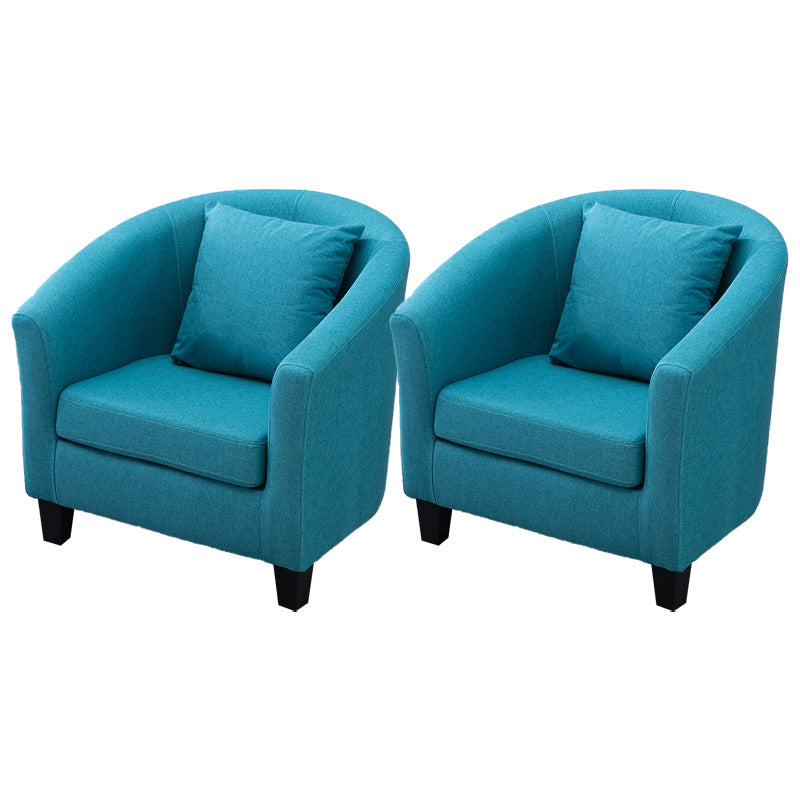 Contemporary Basic Four Legs Armchair Arms Included Barrel Accent Chair