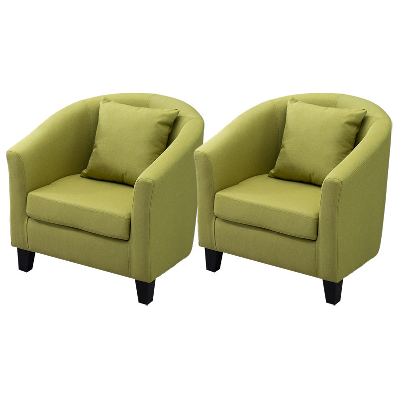Contemporary Basic Four Legs Armchair Arms Included Barrel Accent Chair