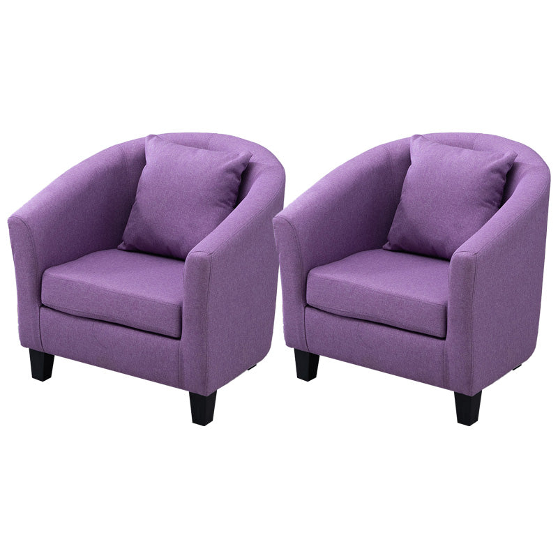 Contemporary Basic Four Legs Armchair Arms Included Barrel Accent Chair
