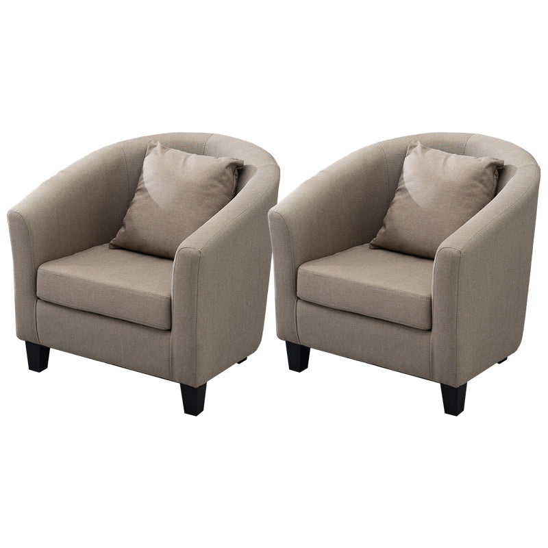 Contemporary Basic Four Legs Armchair Arms Included Barrel Accent Chair