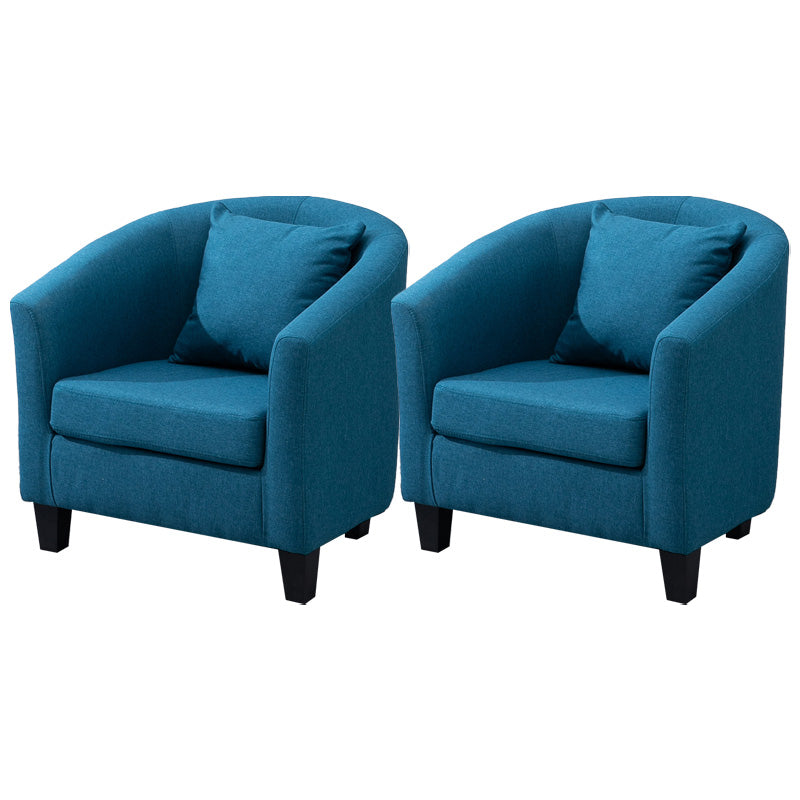 Contemporary Basic Four Legs Armchair Arms Included Barrel Accent Chair