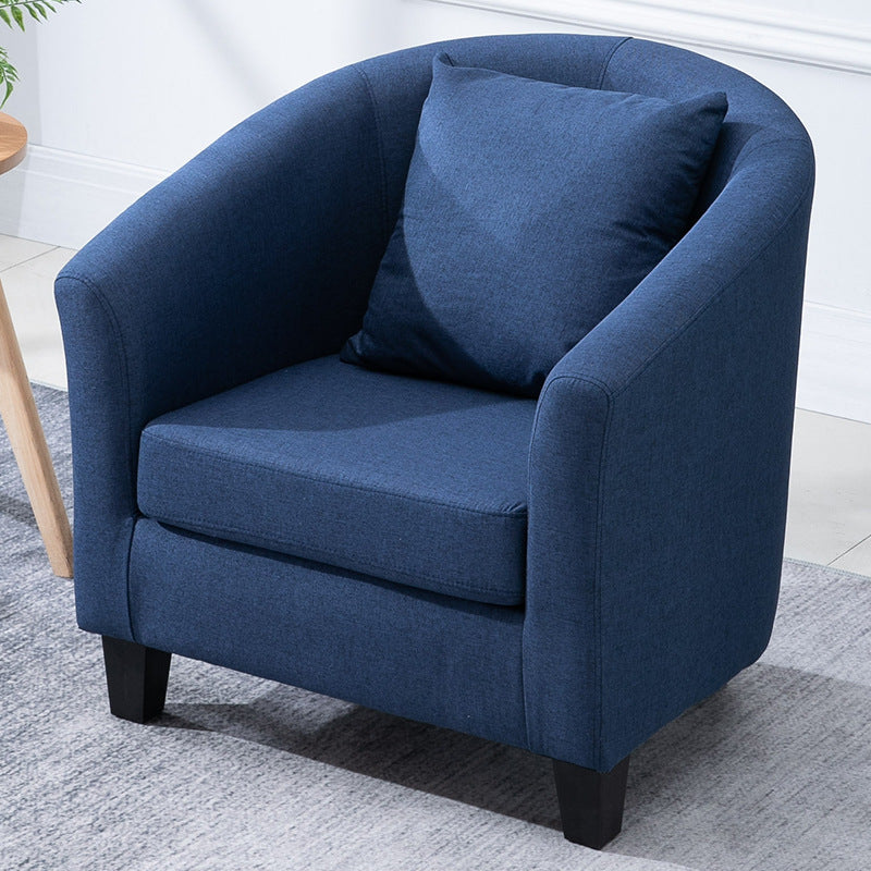 Contemporary Basic Four Legs Armchair Arms Included Barrel Accent Chair
