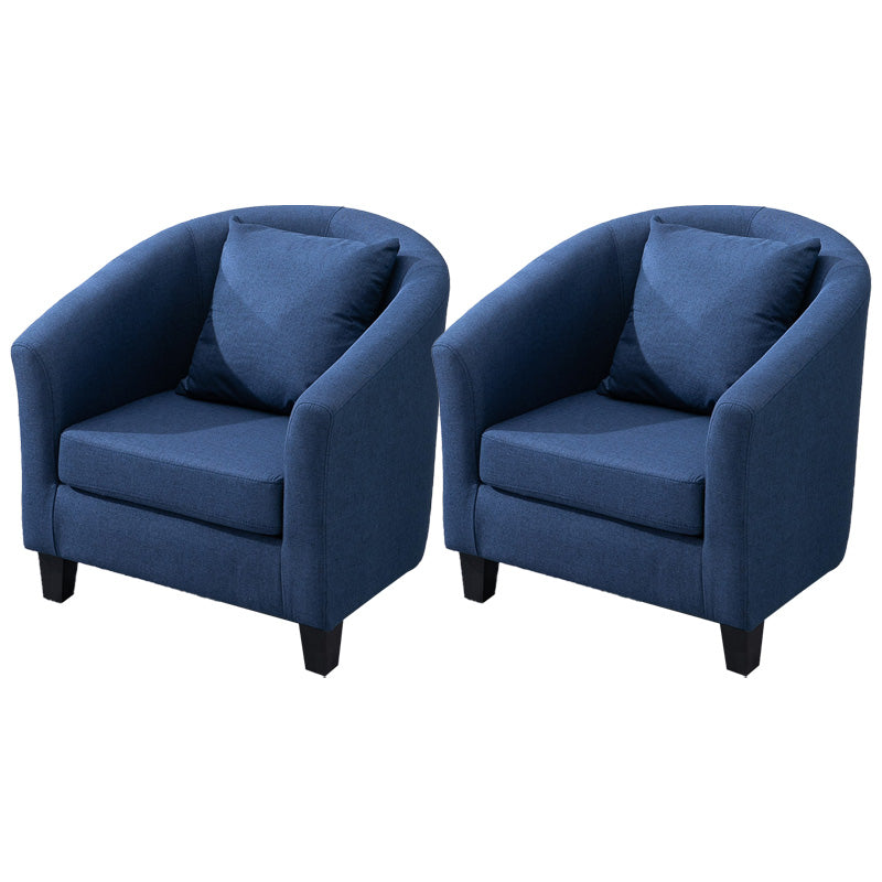 Contemporary Basic Four Legs Armchair Arms Included Barrel Accent Chair