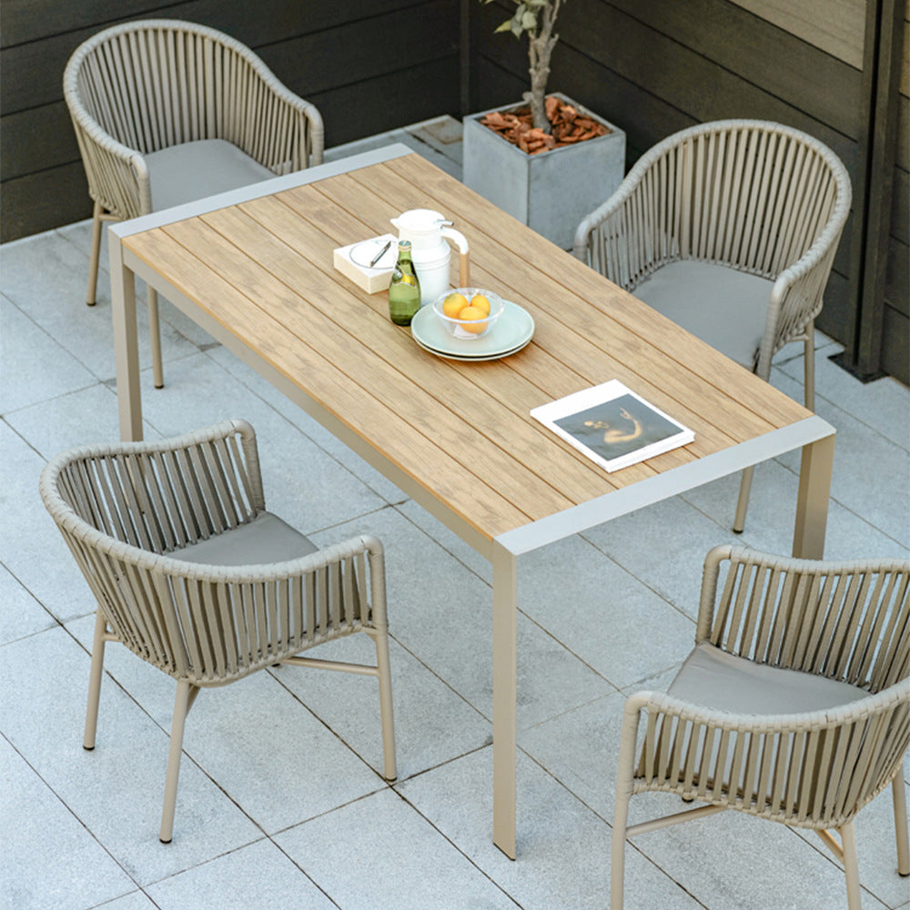 Boho 1/2/3/5/7 Pieces Metal Dining Set Reclaimed Wood Dining Table Set