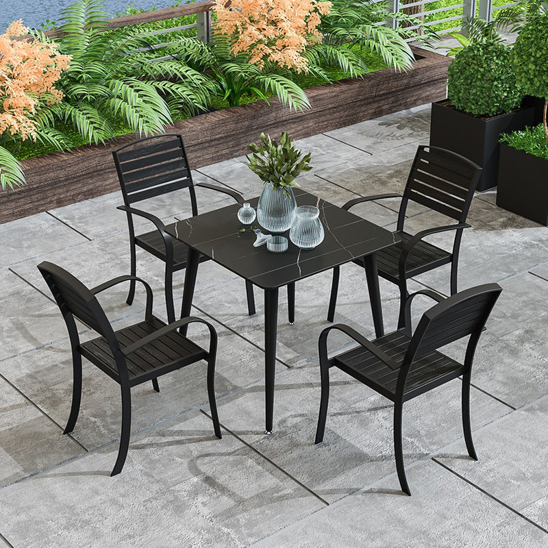 Industrial Style 1/5/7 Pieces Metal Dining Set Stone Dining Table Set