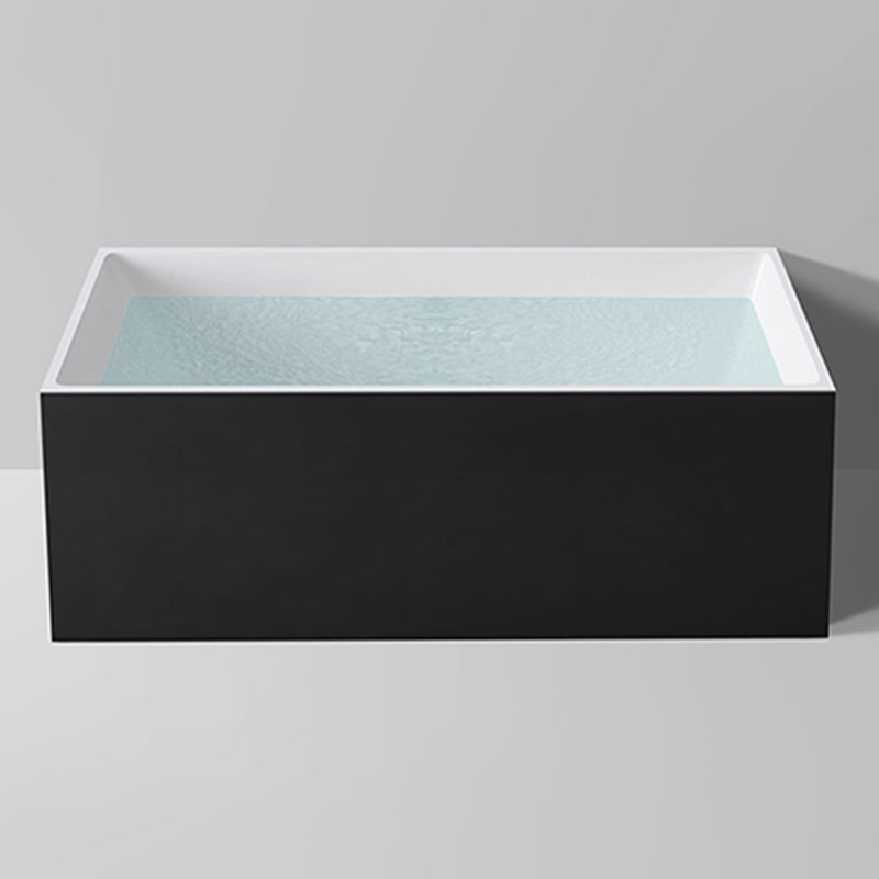 Modern Rectangle Acrylic Bathtub Back to Wall with Drain Bath Tub