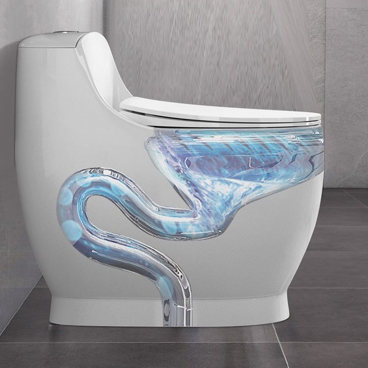 Modern Floor Mount Toilet Bowl Siphon Jet Toilet with Seat for Bathroom