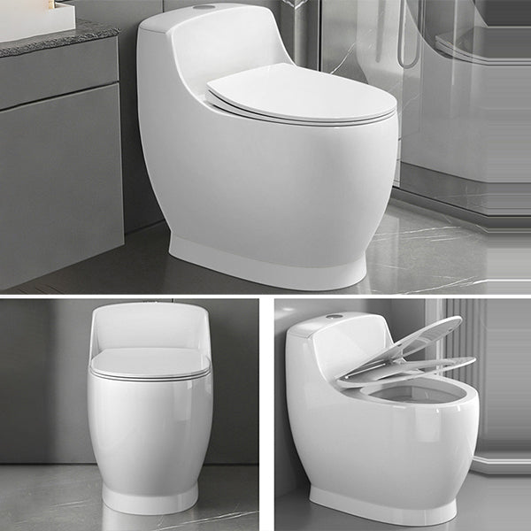 Modern Floor Mount Toilet Bowl Siphon Jet Toilet with Seat for Bathroom