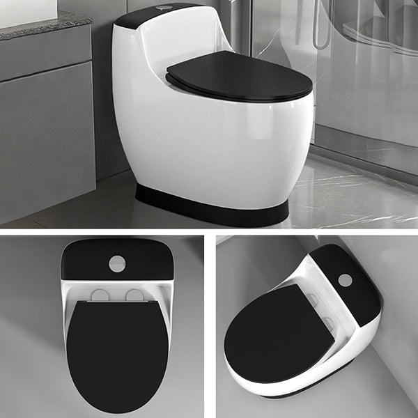 Modern Floor Mount Toilet Bowl Siphon Jet Toilet with Seat for Bathroom