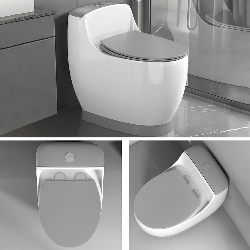 Modern Floor Mount Toilet Bowl Siphon Jet Toilet with Seat for Bathroom