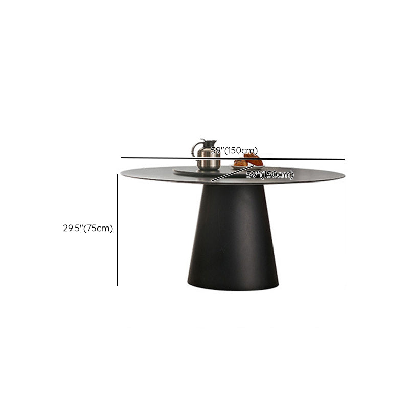 Contemporary Dining Round Table Sintered Stone Table with Metal Legs for Home Use