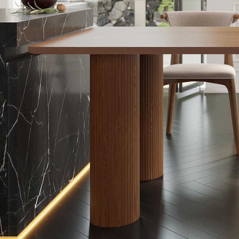 3 Legs Dining Table Modern Style Pine Wood Table for Dining Room