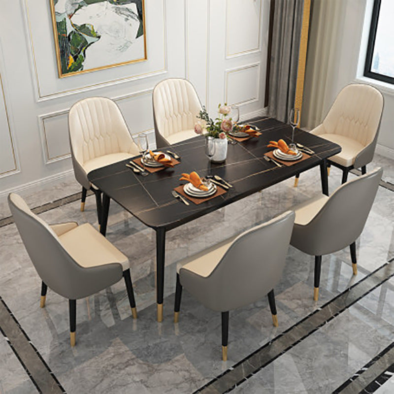 Rectangle 4 Legs Base Dining Table Modern Stone Table for Dining Room