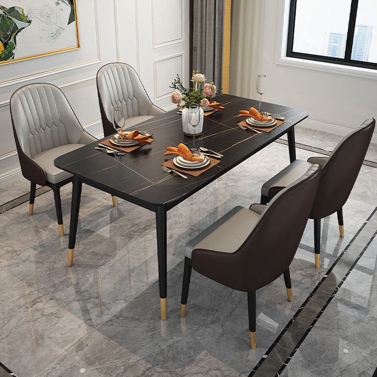 Rectangle 4 Legs Base Dining Table Modern Stone Table for Dining Room