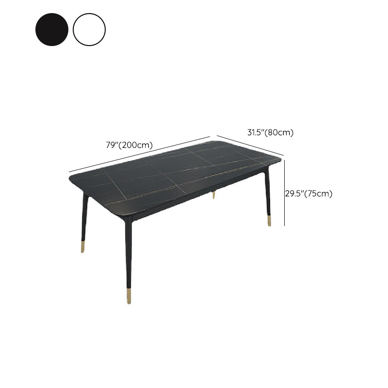 Rectangle 4 Legs Base Dining Table Modern Stone Table for Dining Room