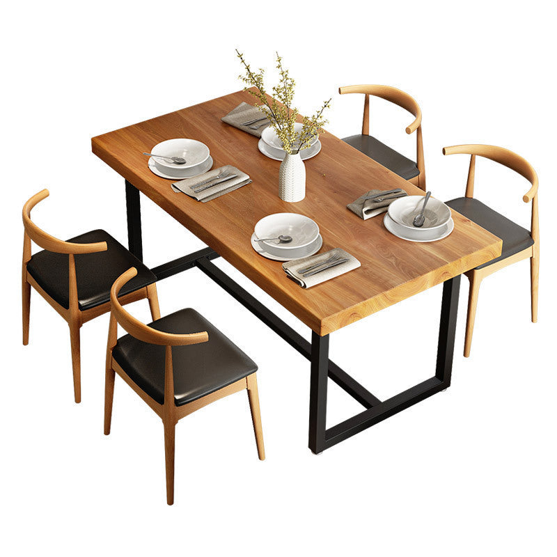 Rectangle Trestle Dining Table Modern Wood Table for Dining Room Bar