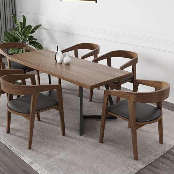 Industrial Double Pedestal Table Metal Frame Rectangle Dining Table