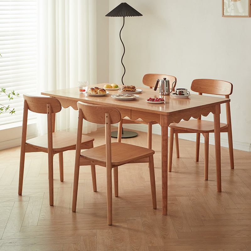 Rectangle Solid Wood Dining Table Mid-Century 4 Legs  Dining Table
