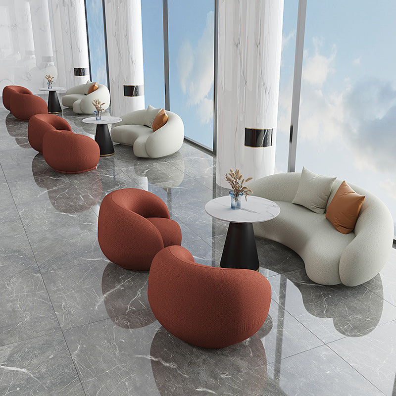 Modern Round Dining Table for Kitchen White Table with Metal Base