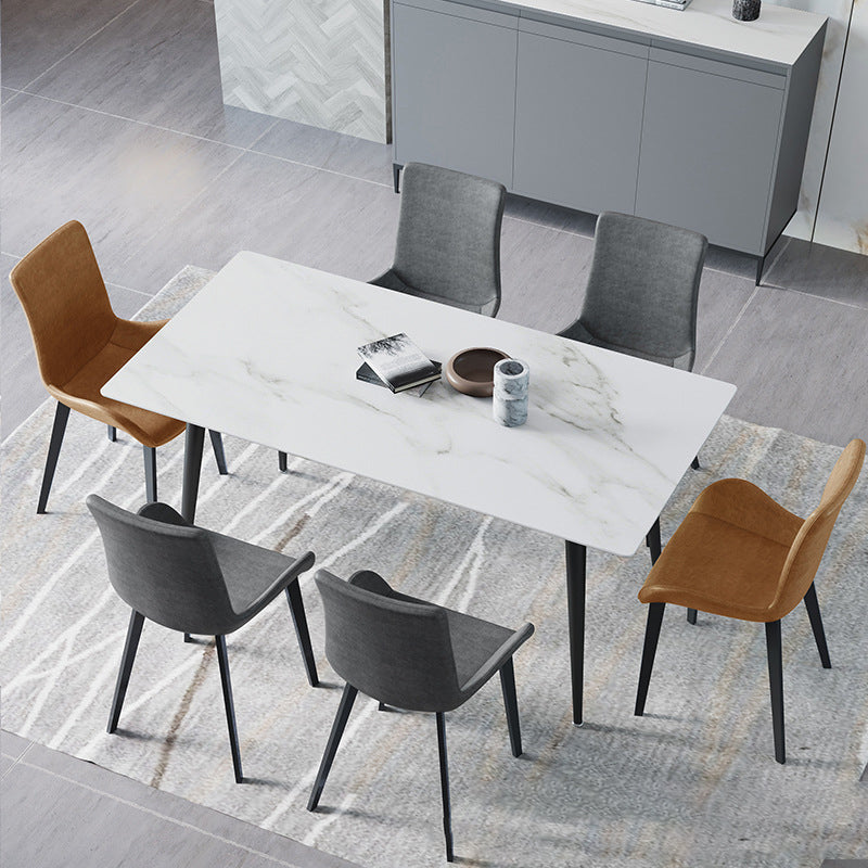 Industrial Stone Top Dining Table Metal Dinette Table for Home