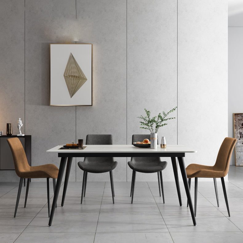 Industrial Stone Top Dining Table Metal Dinette Table for Home
