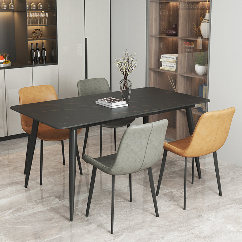 Industrial Stone Top Dining Table Metal Dinette Table for Home
